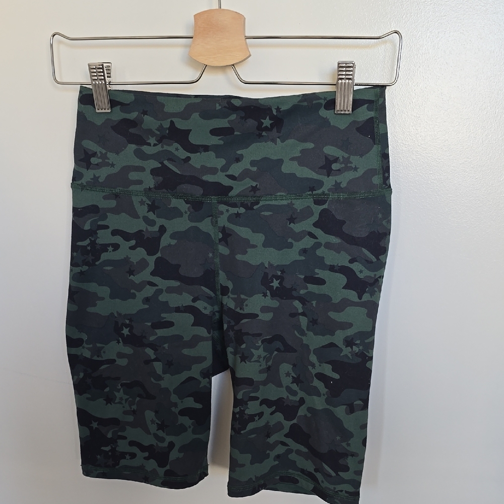 Fabletics Green Camo Bike Shorts